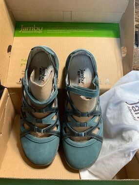 Jambu Women's Teal Strappy Comfort Sandals